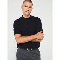 Boss Daremo Short Sleeve Knitted Polo - Navy