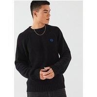 Hugo Blue Sonni Regular Fit Smiley Knitted Jumper- Black