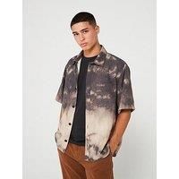 Hugo Eratino Oversized All Over Print Short Sleeve Shirt - Green