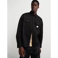 Hugo Blue Ekynone Loose Fit Double Pocket Long Sleeve Shirt-Black