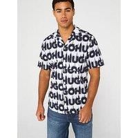 HUGO ELLINO SMOKE LOGO RELAXED FIT SHIRT