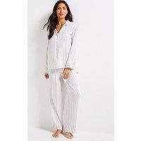 Boss Stripe Long Pyjama Set - Beige