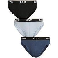BOSS Mens Brief 3P Power Three-Pack of Stretch-Cotton Briefs with Logo waistbands