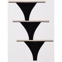 Boss 3 Pack Of String Lace Thongs - Black
