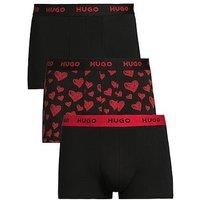 HUGO Men's 3 Pack Trunks, Black