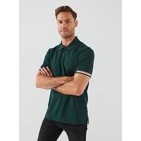 Boss Parlay 147 Regular Fit Corporate Sleeve Trim Polo Shirt - Dark Green