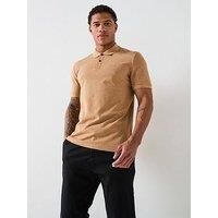 Boss Pallas Cotton Pique Polo Shirt - Beige