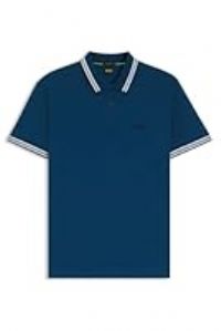 BOSS Mens Paddy Contrast-Logo Paddy Polo Shirt in Cotton piqué