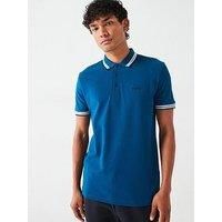 BOSS Mens Paddy Contrast-Logo Paddy Polo Shirt in Cotton piqué