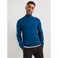 BOSS Mens Momentum-X QZ Branded Zip-Neck Sweater in Dry-Flex Fabric
