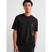 Hugo Blue Niley Regular Fit Smiley Left Chest Logo T-Shirt - Black