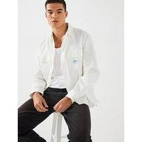 Hugo Blue Ekynone Loose Fit Double Pocket Long Sleeve Shirt - White