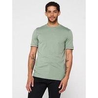 Boss Thompson 04 Regular Fit Corporate Sleeve Trim T-Shirt - Light Green
