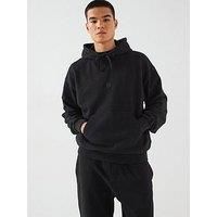 HUGO Mens Nuwinto Cotton-Terry Hoodie with Happy Logo Badge