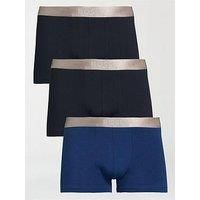 BOSS Mens Trunk 3P Metallic Three-Pack of Logo-Waistband Trunks in a Cotton Blend