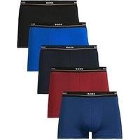 BOSS Mens Trunk 5P Essential Five-Pack of Logo-Waistband Trunks in Stretch Cotton