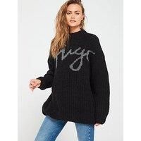 Hugo Sloguessy Oversized Knitted Jumper - Black