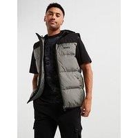 Boss V Hamar 2 Contrast Panel Quilted Gilet - Grey