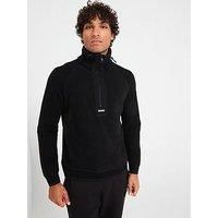 Boss Zartic Regular Fit Fleece Hybrid 1/2 Zip Jumper - Black