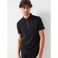 Boss Philix Mirror Regular Fit Zip Polo Shirt - Black