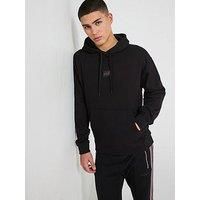 Hugo Dugojellow Logo Relaxed Fit Overhead Hoodie - Black