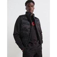 HUGO Mens Baltino2411 Signature-Jacquard Gilet with Water-Repellent Finish