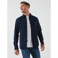 Boss C-Roan Slim Fit Brush Cotton Shirt - Navy