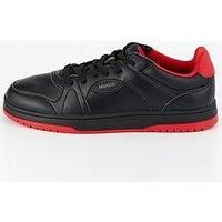 HUGO Mens Hadrian Tenn Signature-Outsole Trainers with Nubuck Effect Size 9 Black