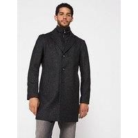 Boss H-Hyde Slim Fit Inner Bib Overcoat - Black
