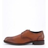 Boss Tayil Brogue Cap Derby Lace Shoes - Brown