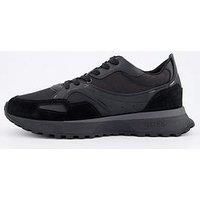 Boss Jonah Mesh/Suede Mono Print Runner- Black