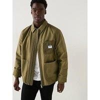 HUGO Mens Boster2511 Relaxed-fit Padded Jacket in Cotton with Ribbed Trims