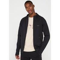 BOSS Mens Sicon Active Active Stretch Zip-up Hoodie with Moisture Management Black