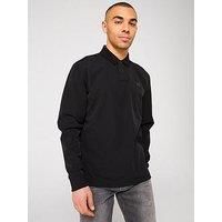 Boss Relaxed Fit Long Sleeve Polo Shirt - Black