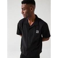Hugo Chaffle Short Sleeve Shirt- Black