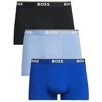 BOSS Mens Trunk 3P Power Three-Pack of Stretch-Cotton Trunks with Logo waistbands