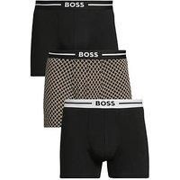 BOSS Mens BoxerBr 3P Bold Des Three-Pack of Stretch-Cotton Boxer Briefs with Logo