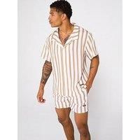 Boss Striped Beach Shirt - Natural