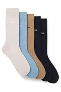BOSS Mens 5P RS Uni CC Five-pack of regular-length socks in a cotton blend