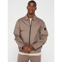 Boss Relaxed Fit Cotton Twill Jacket - Beige