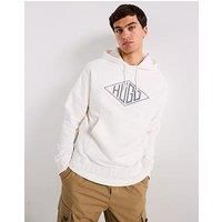 HUGO Mens Dacorolo Cotton-Terry Hoodie with Embroidered Logo