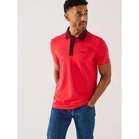 Boss Paule Rib Polo Shirt- Red