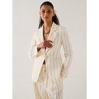 Boss Jia Stripe Blazer Jacket - White
