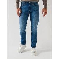 BOSS Mens Delaware BO Delaware Slim-fit Jeans in Blue Soft-Motion Denim