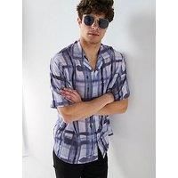 Hugo Espino Relaxed Check Short Sleeve Shirt-Purple - Open Purple