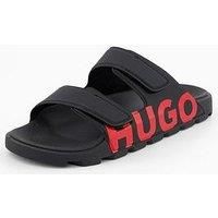 Hugo Men'S Evander Two Strap Logo Sandals - Black