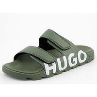 Hugo Men'S Evander Two Strap Logo Sandals - Dark Green