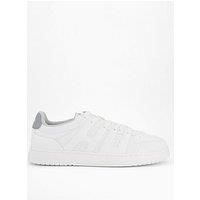 HUGO Mens Hadrian Tenn Faux-Leather Trainers with Logo Uppers Size 11