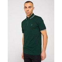 Boss Passertip Slim Fit Short Sleeve Polo Shirt - Dark Green