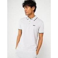 Boss Paddy Regular Fit Tipped Polo Shirt - Light Grey